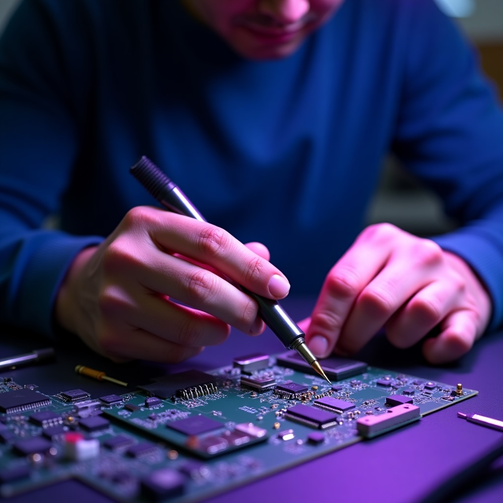 Hardware wallet being repaired by a specialist